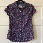 Marine Layer Womens Small Floral Blouse Button Up Button Down Shirt Work Ditsy