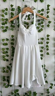 White Halter Mini Dress