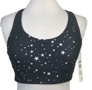 WILDFOX Sweat Chris Strappy Back Scattered Star Print Medium Impact Sports Bra