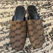 Cosy logo-jacquard canvas mules size 39