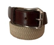 Braided Tan Leather Belt Size 36" Preppy Golf