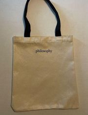 PHILOSOPHY  Iridescent Glitter Sparkle Canvas Tote Bag Limited Edition NWOT