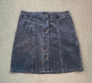 Corduroy Buttoned Mini Skirt