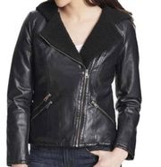 new! Women’s M  Sherpa Faux Leather Moto Bomber Jacket