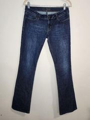 DL1961 Dark Wash Denim Bootcut Women 28 Low Rise Y2K Zip Fly Jeans