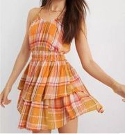 Aerie Plaid Ruffle Mini Dress