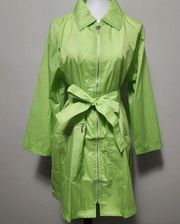 DVF the Color Authority 90s lime nylon belted raincoat size medium