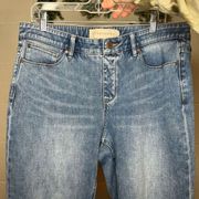 Soft surrounding | women light wash denim straight leg