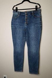 Cabi high rise button fly jeans 14