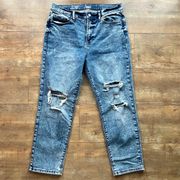 a.n.a High Rise Distressed High Rise Straight Leg Stretch Jeans Size 12