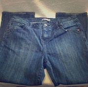 Ruff Hewn Blue Jean Capris with Slight Distressing