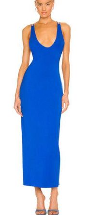 NWT H:Ours Selena Sleeveless Strappy Back Midi Dress Cobalt Blue Women's Size XS