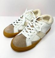 Marc Fisher Ltd. Shoes Womens Size 6 Tan White Suede Faux Shearling Sneakers