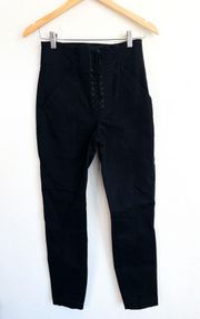 A.L.C Kyle Lace Up High Waisted Black Skinny Jean Pants