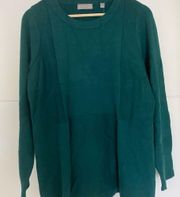 EVOLUTION BY CYRUS | Emerald Green Pamala Seam Detail Crewneck Sweater | Large