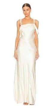 For Love & Lemons Ivory Pearl Bridal Maxi Dress US S