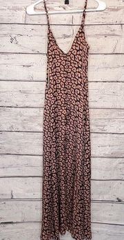 CLUB L LONDON Maxi Slip Dress Silky Cheetah Print Pink/Black-6