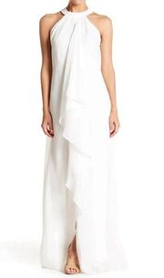 Meghan Women's White Aphrodite Sleeveless Maxi Dress Lined Zip L NWOT