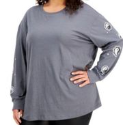 Gray Yin Yang Long Sleeve Top 3X