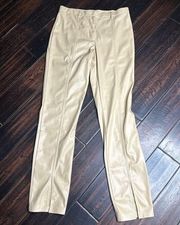 Faux leather pants with bottom slit business casual stretch bodycon indie boho