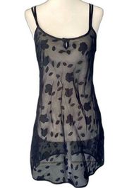 Whimsygoth black rose lingerie slip mini dress size S