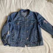 Distressed denim jacket