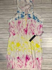 NWT Central Park West Tie Dye Sleeveless Hoodie Tunic Dress