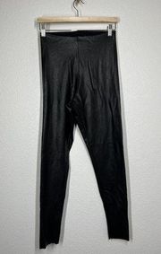 Commando Black Faux Leather Legging Pants Size Large L