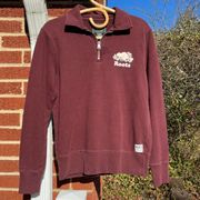 Roots Canada Maroon Quarter Zip Women's Small