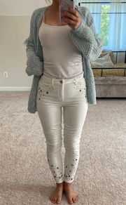 tahari Embellished Skinny Jeans. 25