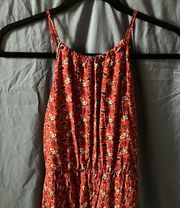 Purple Rose- Red/Blue patterned Jumpsuit- wide leg- size M