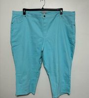 Woman Within Light Blue Capris Pants Size 34W