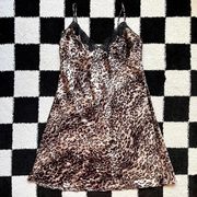 Secret Treasures Satin Cheetah Slip Dress M