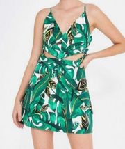 NWT  Max Amazonia Tropical Cutout Mini Dress Monstera Leaves Palm Tree L