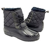 Eddie Bauer Vintage Black, Quilted Waterproof Lined Snow Duck Boots Size 10