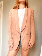 Maje Blush Linen Oversized Blazer