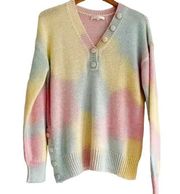 LoveShackFancy Naveen V-Neck Pullover Tie Dye Sweater  Sx XS