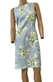 Maggy London petites floral beaded shift sheath sleeveless dress size 12 D3 4980