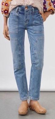Pilcro The Wanderer Relax Cargo Jeans High Rise blue Size 25