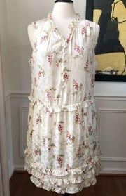 Rebecca Taylor Ivie Floral Ruffle Silk Blnd NWT 14