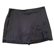 Black Satin Mini Skort Size Large