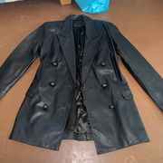 Blank NYC faux-leather blazer