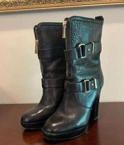 Gently Loved Coach Black Buckle + Zip High Heel Boot, Sz 6.5