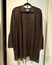 Lauren Conrad Long Knitted Brownish Gray Cardigan - Size - XXL