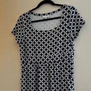 Charter Club Navy & White Patterned Dress