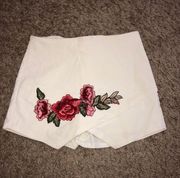 White Floral Skort