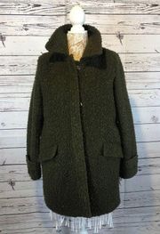 Vintage John & Jenn / Mid-Century Style coat green textured size medium