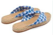 Dodo Bar Or Blue White Catalina Gingham Sandals Sz. 6.5