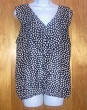 Metaphor Daisy Flower Sheer Tank Top Blouse Size Large