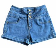 High Rise Denim Shorts